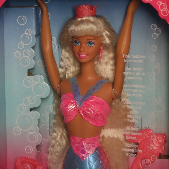 Rare Brand New Foreign International Bubbling Mermaid 1996 Barbie 90's doll - Picture 4 of 9